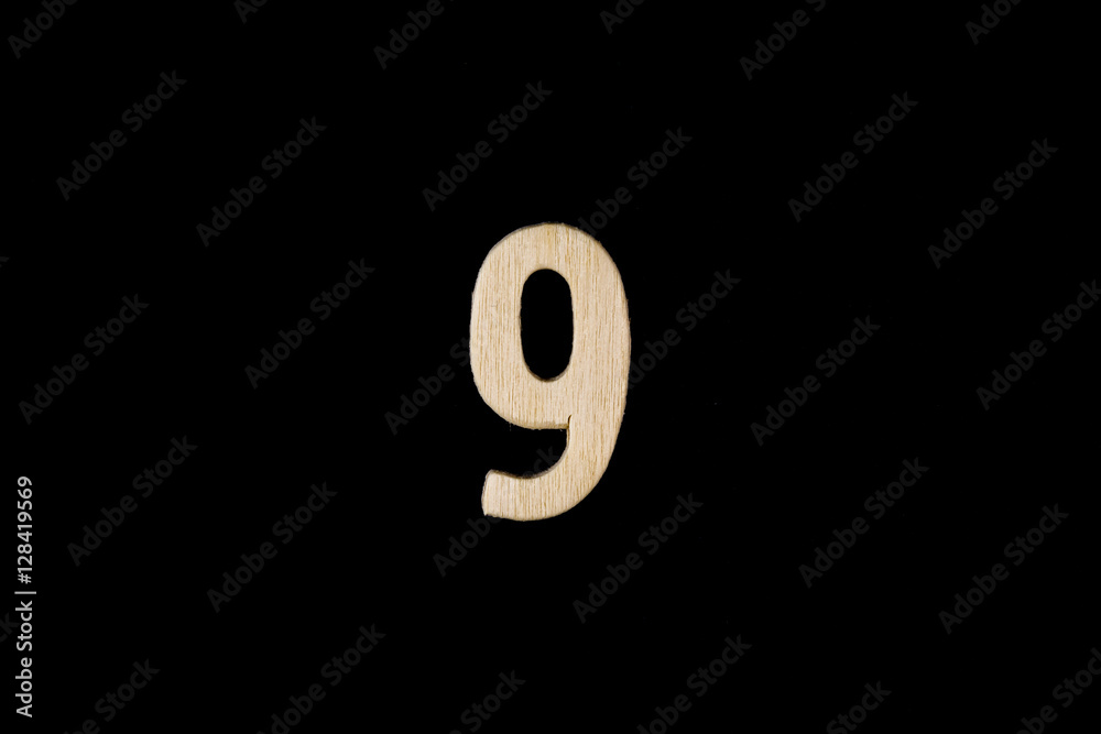 Wooden number from 1 through 9 Wooden number from 1 through 9
