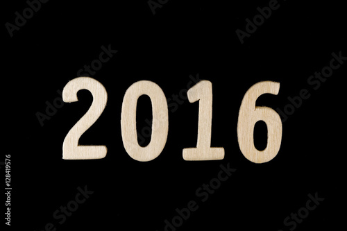 Wooden letter of Happy New Year 2016