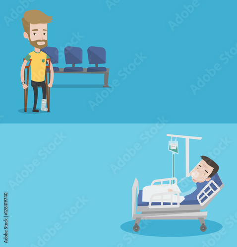 Two medical banners with space for text.
