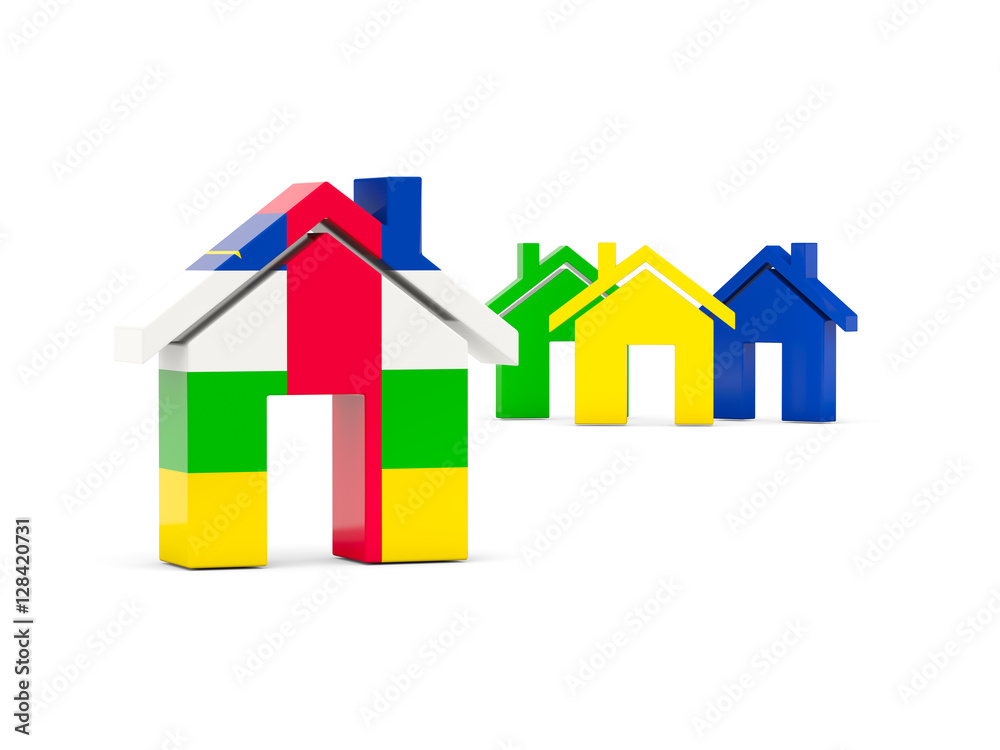 Flag of central african republic, home icon Flag of central african republic, home icon