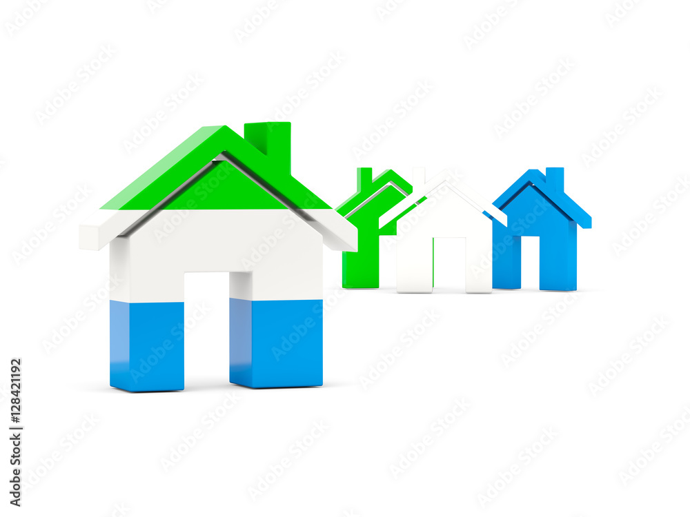 Flag of sierra leone, home icon Flag of sierra leone, home icon