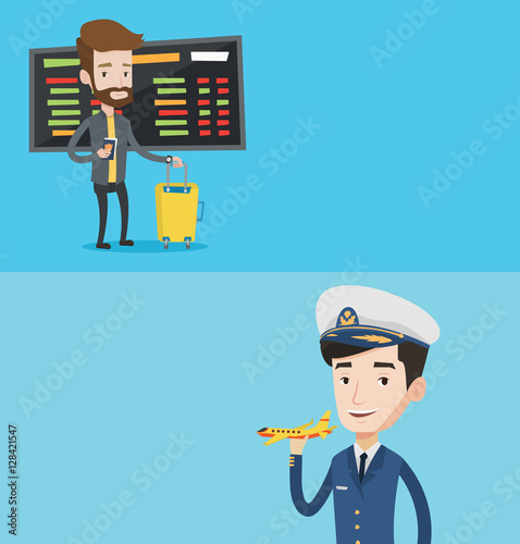 Two transportation banners with space for text.