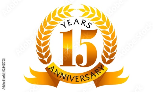 Obraz na płótnie 15 Years Ribbon Anniversary w salonie