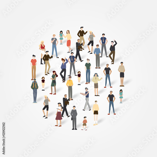  Group of people with copyspace.Vector illustration