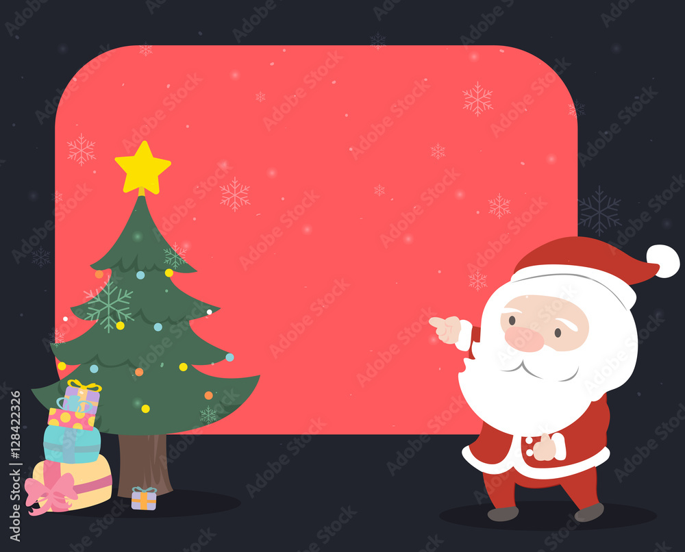 Santa claus with red board.