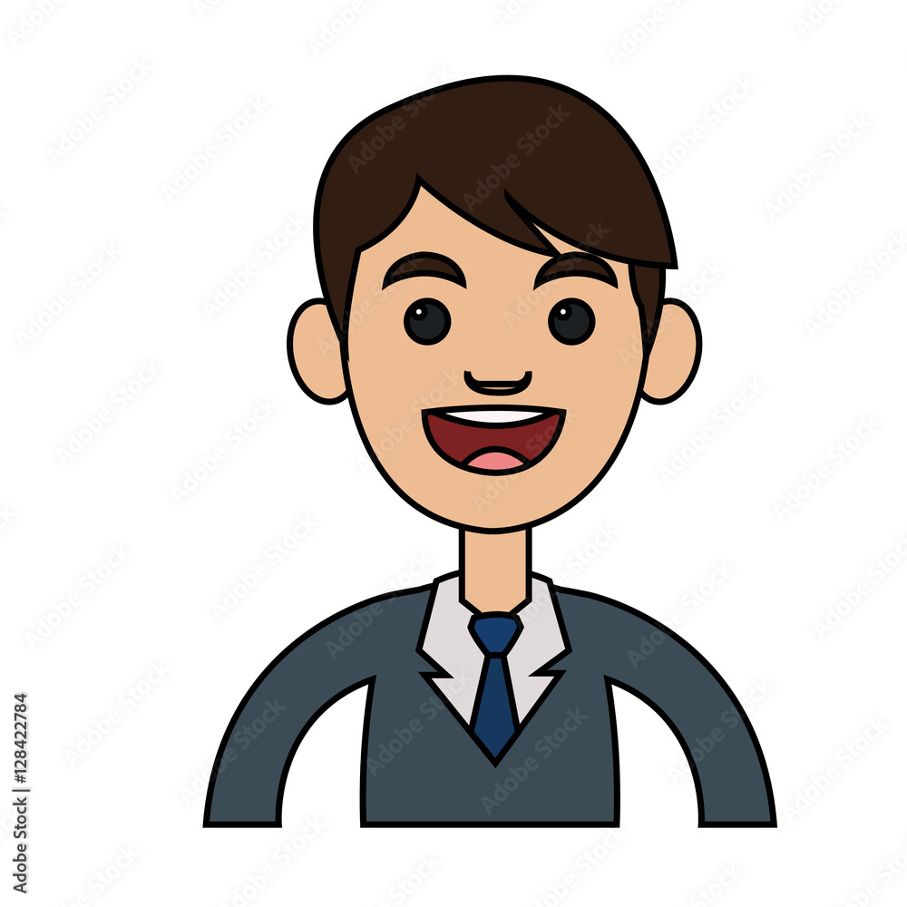 Businessman cartoon icon. Man male business and businesspeople theme. Isolated design. Vector illustration