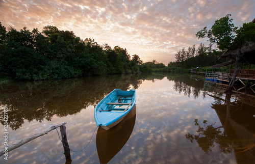 Sunrise from a beautiful lake at Borneo Malaysia.