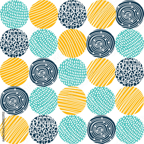 Decorative polka dot pattern. Vector seamless pattern.