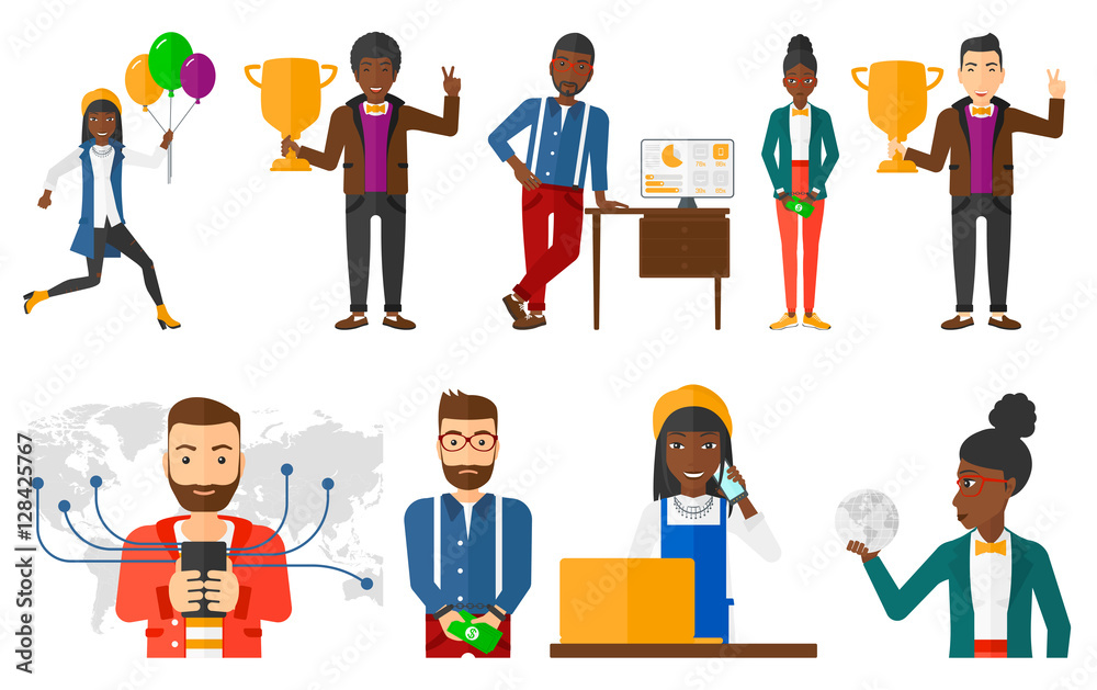 Vector set of business characters. Vector set of business characters.