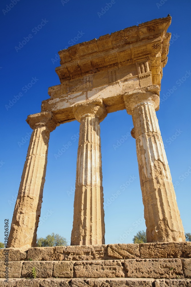 Temple of Dioscuri (Castor and Pollux). UNESCO World Heritage Site. Valley of the Temples. Agrigento, Sicily, ItalyAgrigento, Sicily, Italy