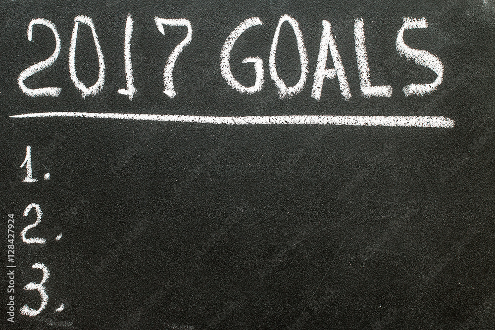 Fototapeta premium 2017 Goals message written on blackboard.