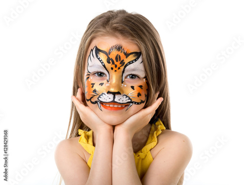 cute little girl with painted face