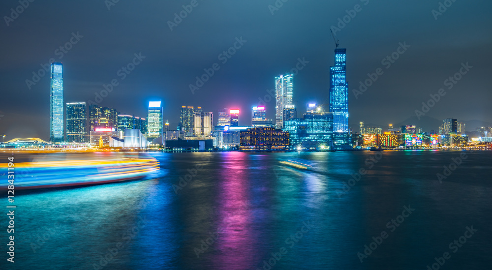 Obraz premium Hong Kong victoria panorama at night,china.