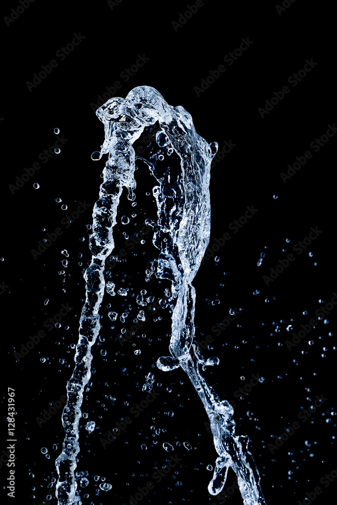 splashing water isolated on black splashing water isolated on black