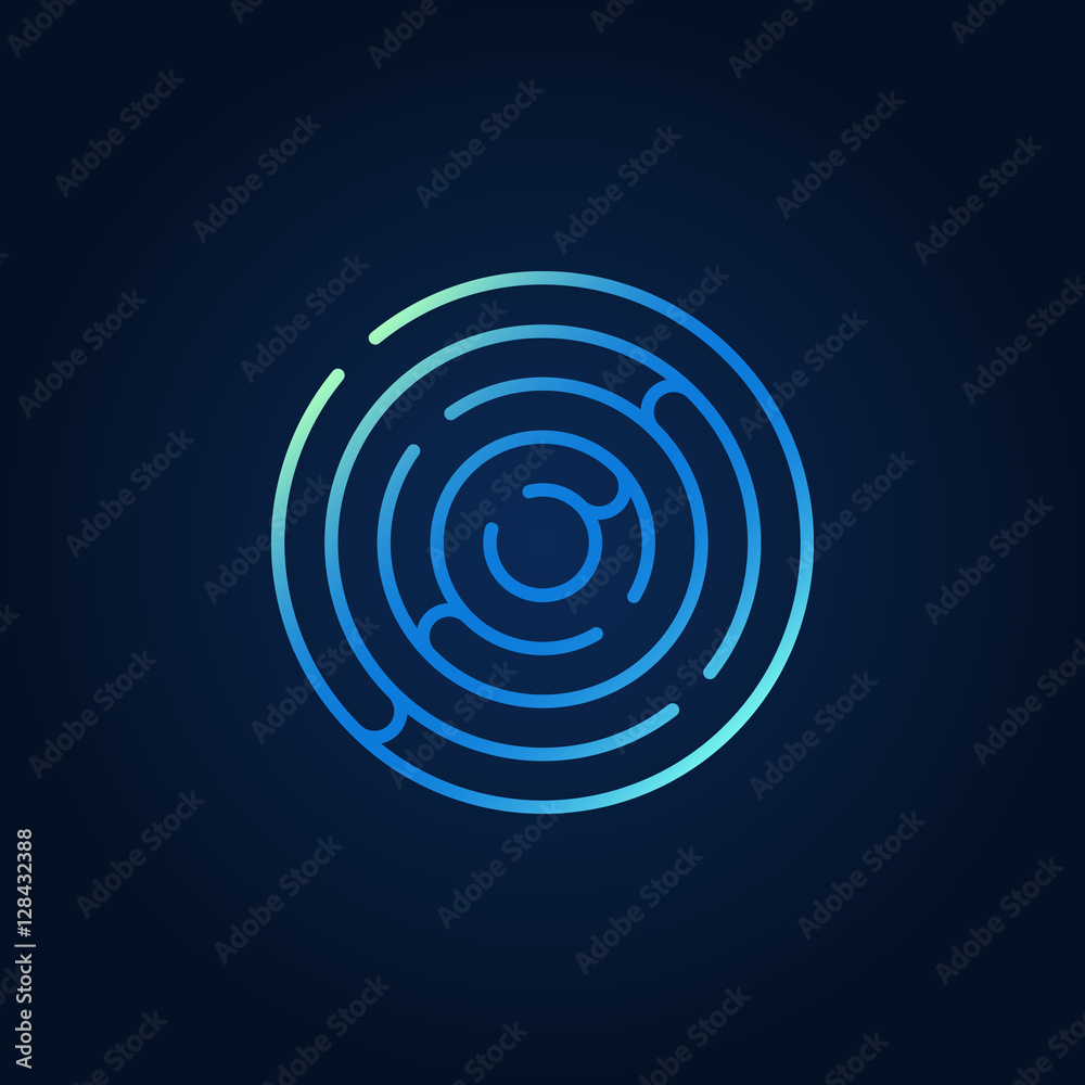 Blue round maze colorful icon Blue round maze colorful icon
