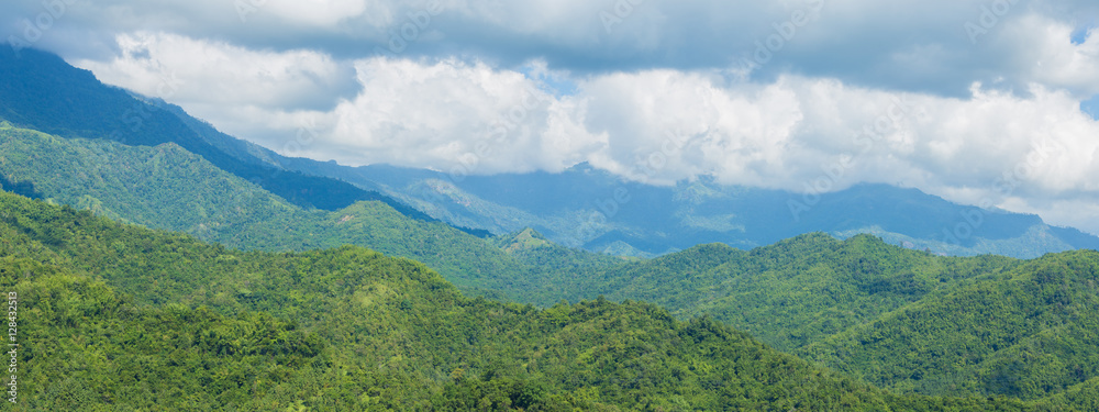 mountain with blue sky and cloud at Khao Kho, Thailand