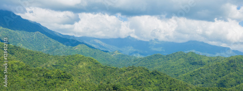 mountain with blue sky and cloud at Khao Kho, Thailand