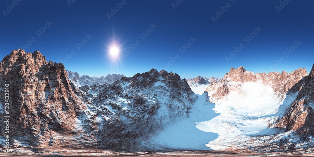 Obraz premium panorama of mountains. made with the one 360 degree lense camera