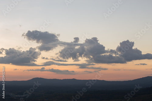 Khao Kho Mountain at sunset  Phetchabun  Thailand