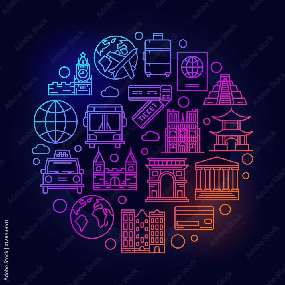 Travel colorful illustration Travel colorful illustration