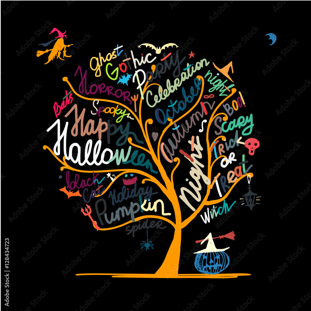 Obraz premium Halloween tree for your design