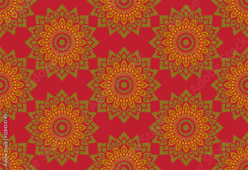 Thai vintage seamless pattern vector background