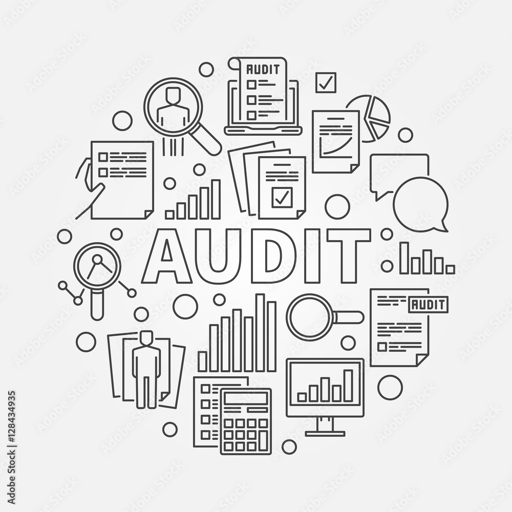 Business audit round illustration