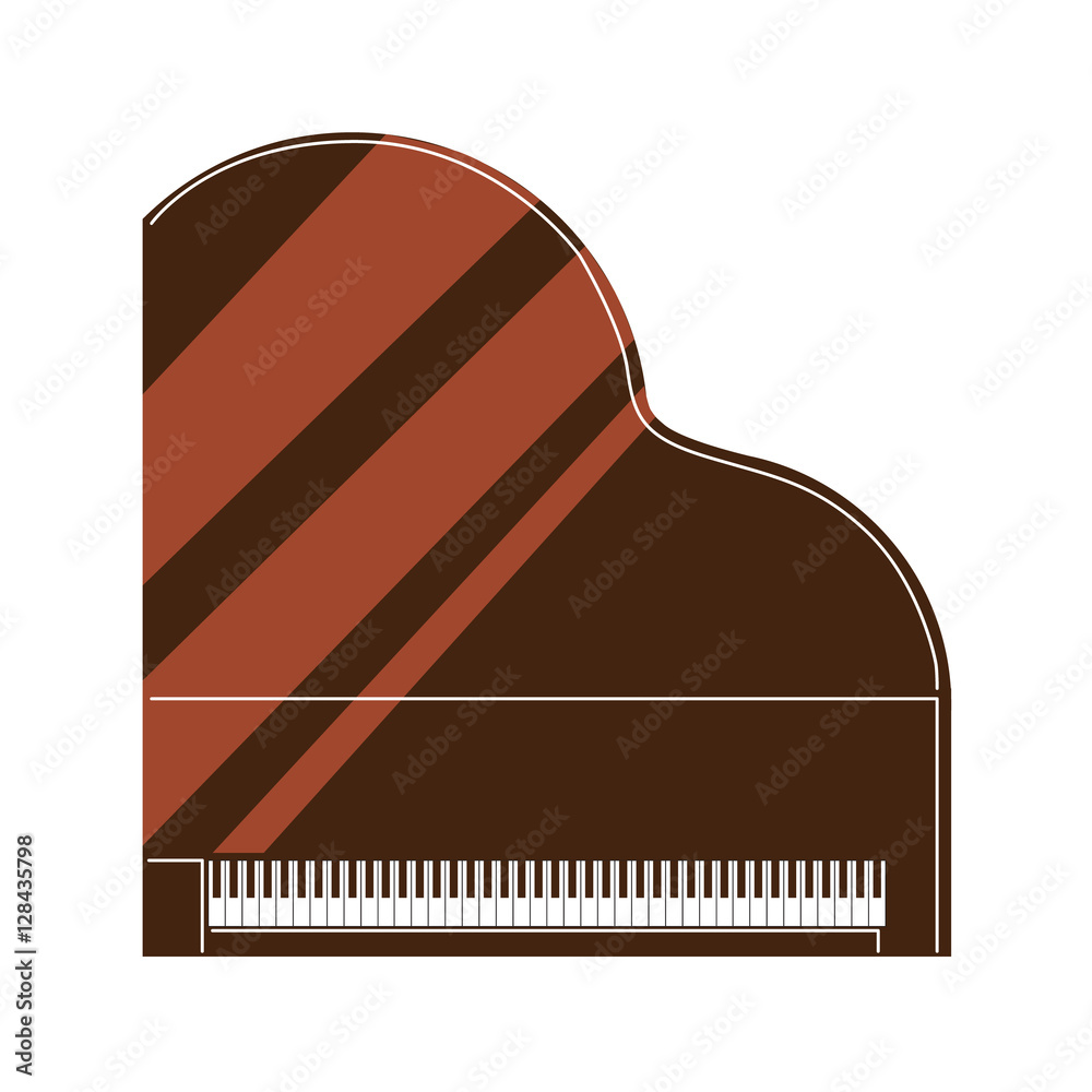 Isolated piano on white background. Musical instrument. Element of