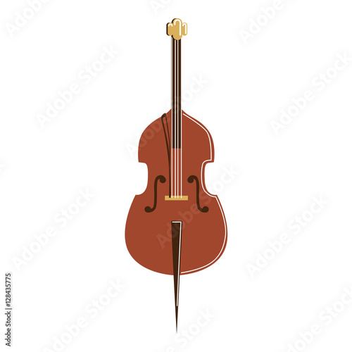 Isolated cello on white background. Musical instrument. Element of orchestra.