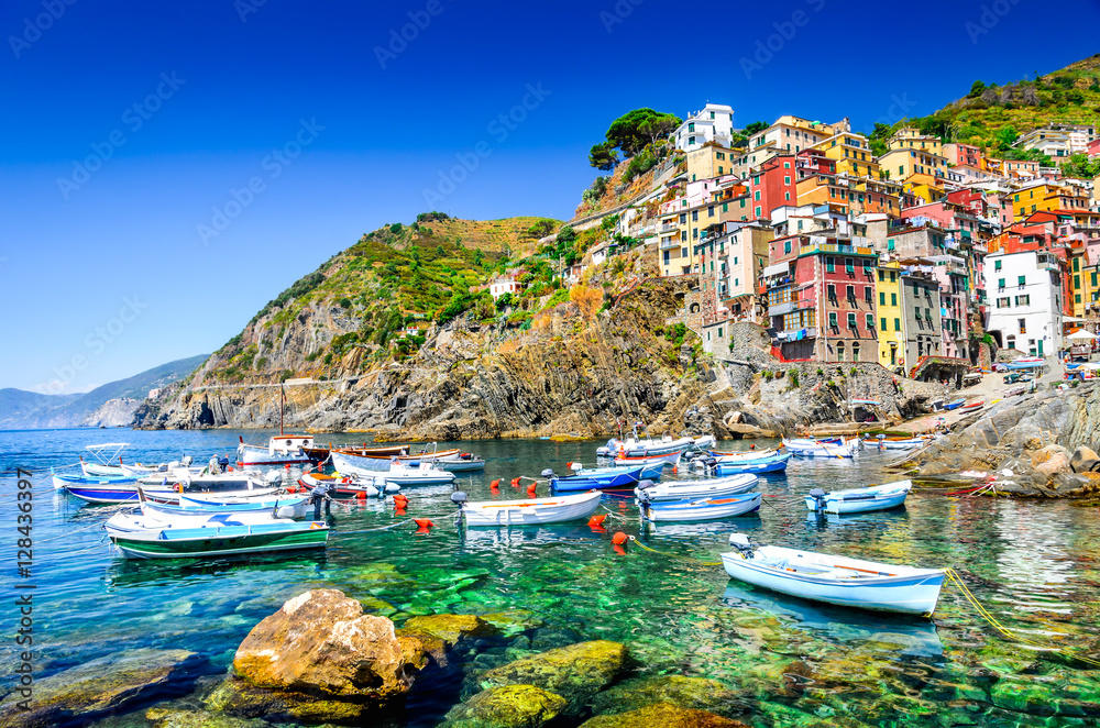 Riomaggiore, Cinque Terre, Italy - obrazy, fototapety, plakaty 