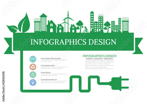 Ecology connection electrical plug concept background . Vector i