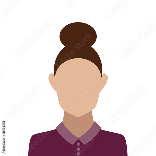 young woman with put-up hairstyle icon avatar
