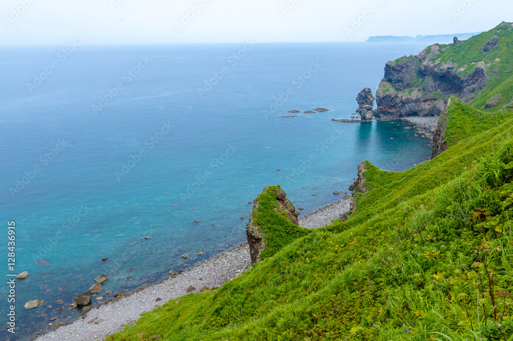 Japan, summer, cape of Hokkaido, North blue sea
