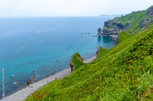 Japan, summer, cape of Hokkaido, North blue sea 