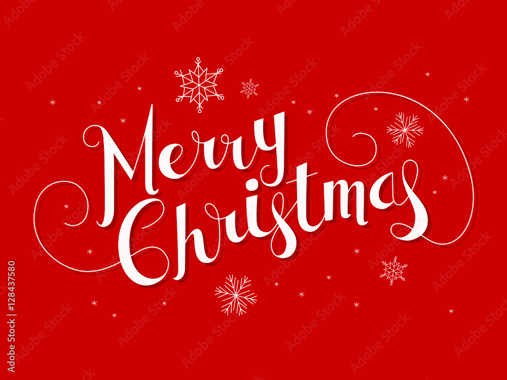 MERRY CHRISTMAS Card in handdrawn font 