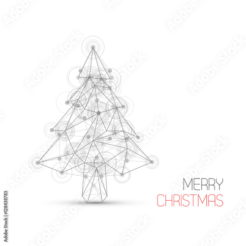 Vector card with abstract christmas tree