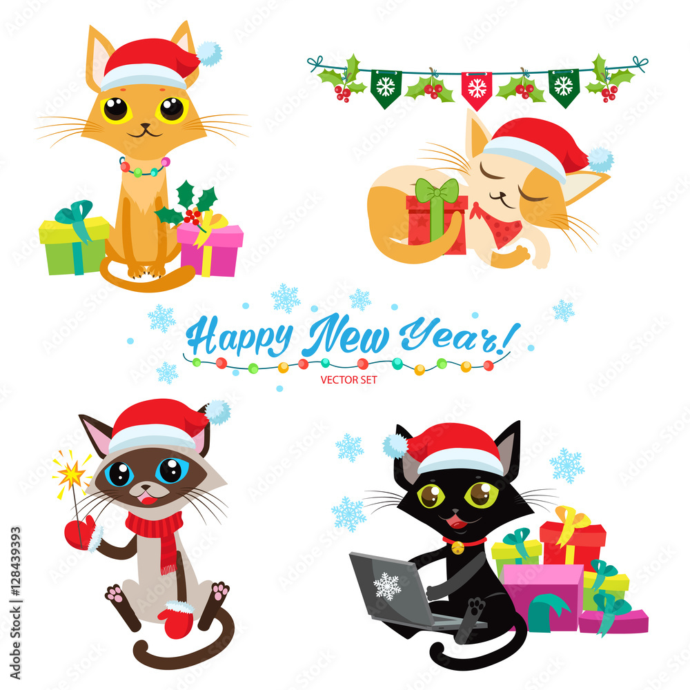 holiday cat clipart cartoon