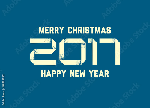 Vector simple Happy new year card 2017