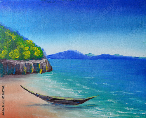 tropical beach painting