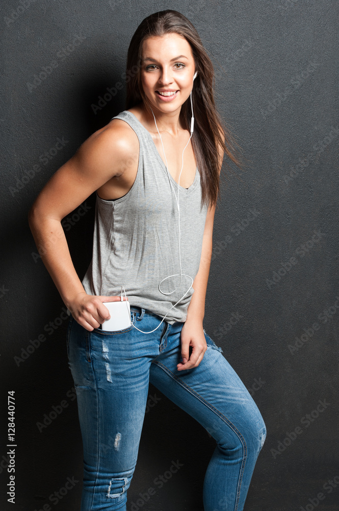 female with her mobile phone