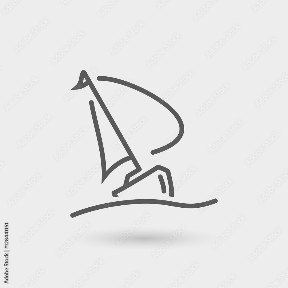 sailboat thin line icon sailboat thin line icon
