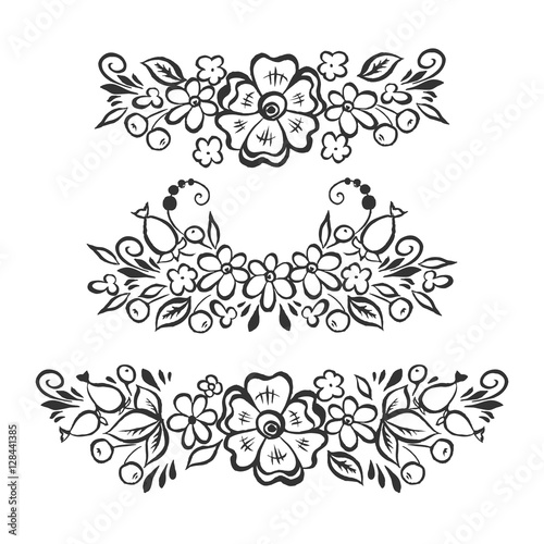 isolated floral design elements
