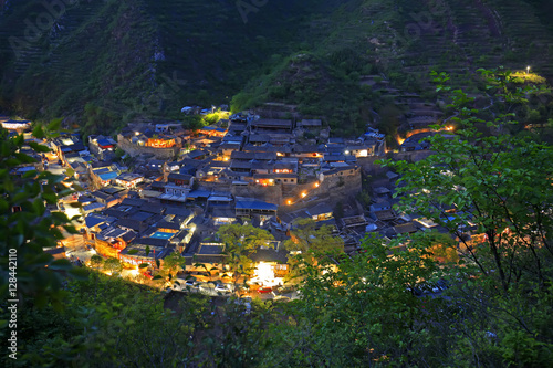 China's village in the evening photo