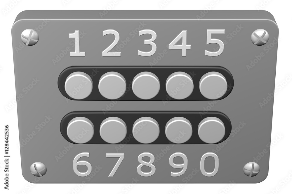 Combination lock. 3D rendering.