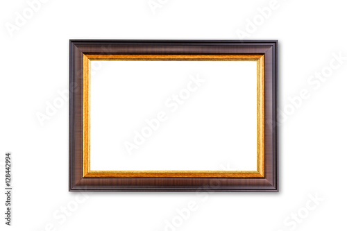 Classic wooden frame isolated on white