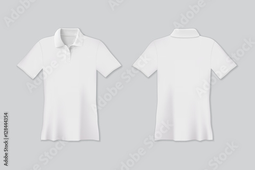 Vector isolated white polo t-shirt for mock up.