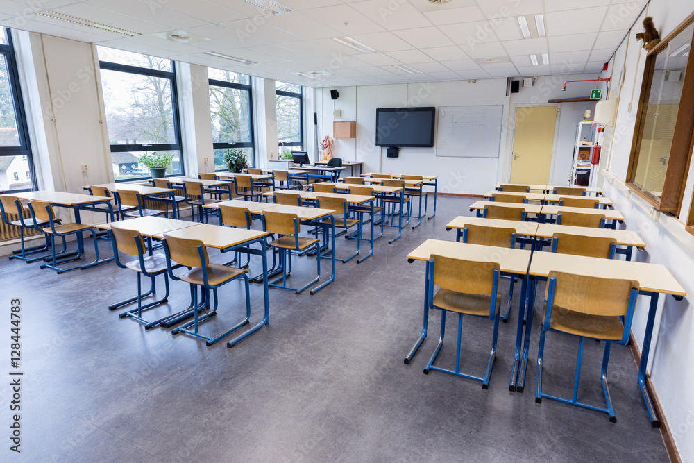 Classroom for biology lesson on high school Classroom for biology lesson on high school