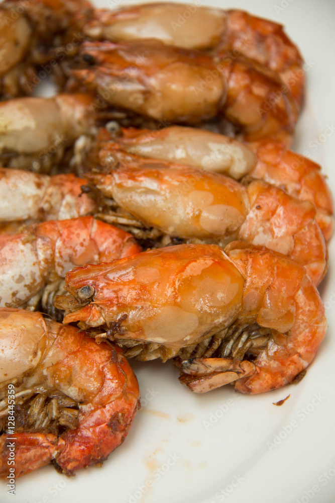 fried Shrimp  with olive oil