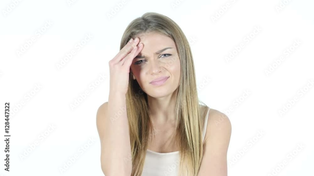 Headache, Frustration, Tension, Depressed Young Woman Headache, Frustration, Tension, Depressed Young Woman