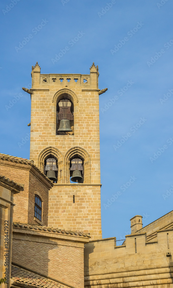Church tower in the historical center of Olite